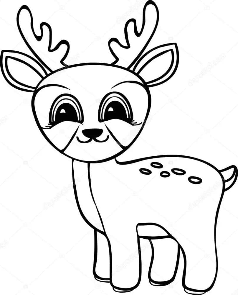 Illustration au trait Chevreuil #191069 de la collection Animaux à colorier gratuitement