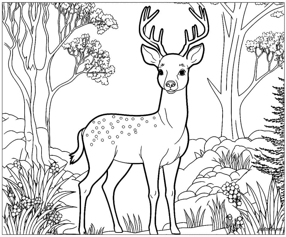 Coloriage Chevreuil #191082 à imprimer gratuitement, extrait de la collection Animaux