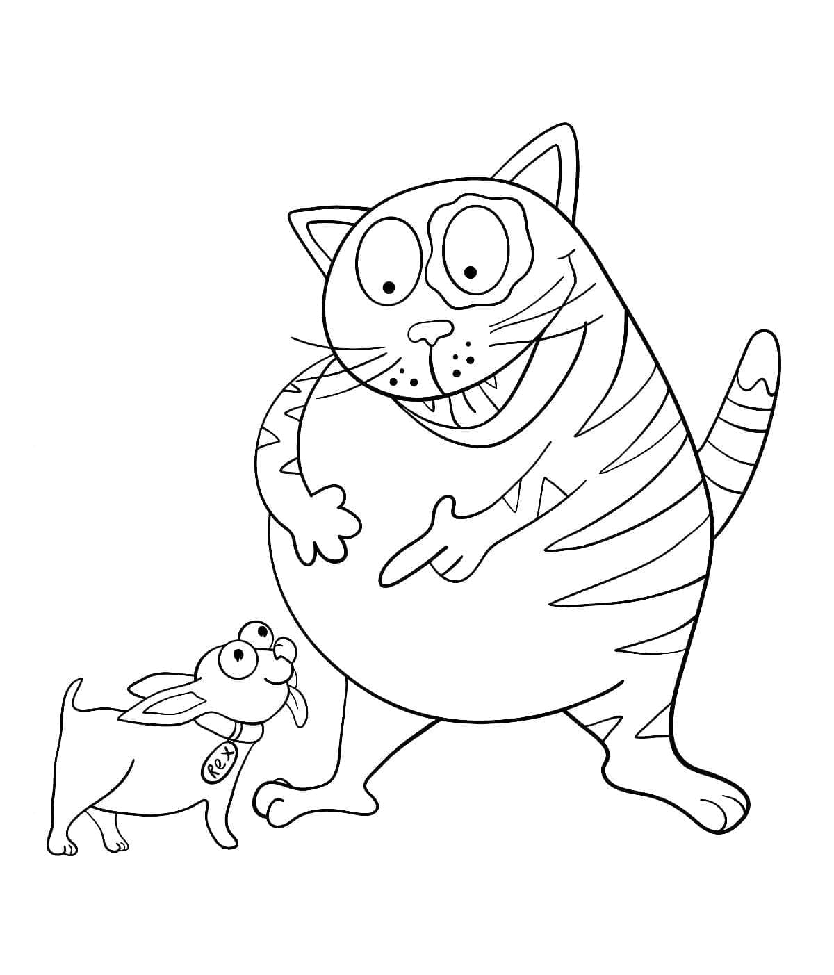 Dessin à colorier: Chien et Chat (Animaux) #211048 - Coloriages à Imprimer Gratuits