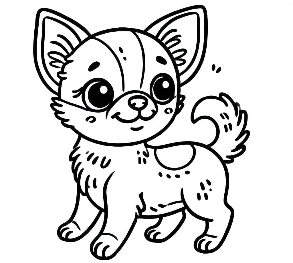 Coloriage Chihuahua #219787 à imprimer gratuitement, extrait de la collection Animaux