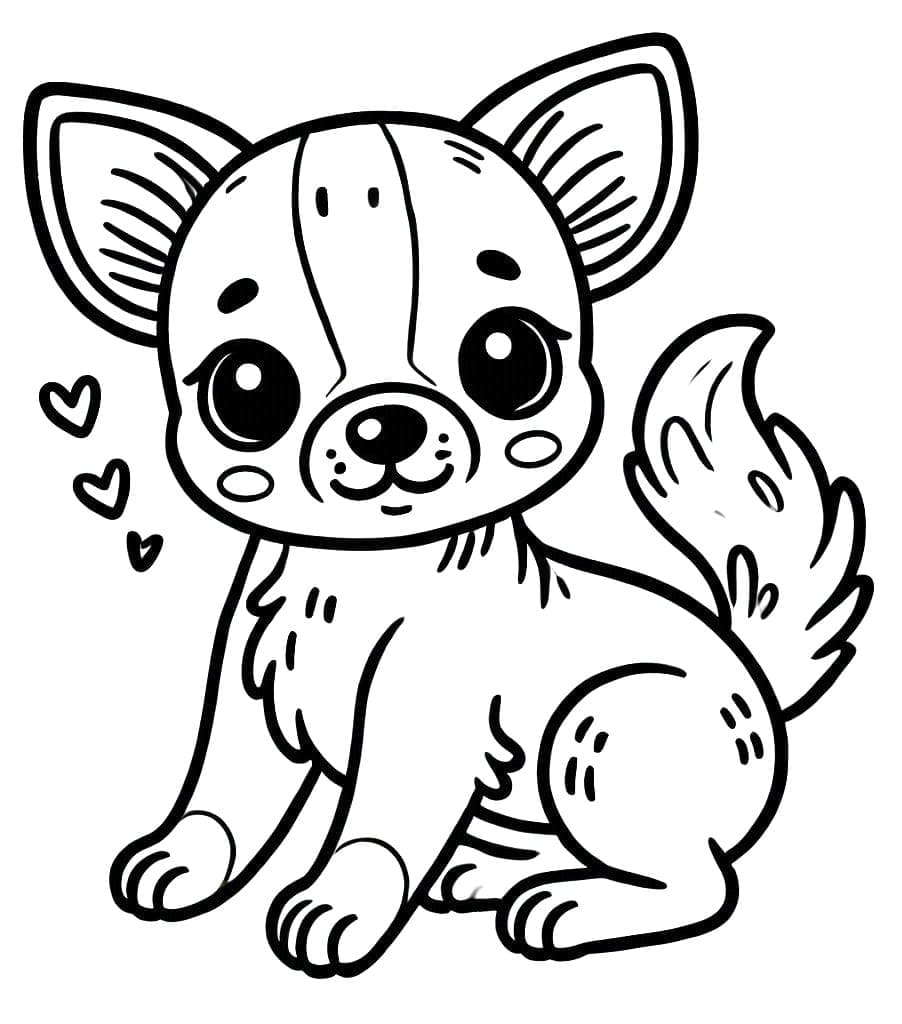 Joli coloriage Chihuahua #219788 de la collection Animaux, prêt à imprimer pour petits et grands