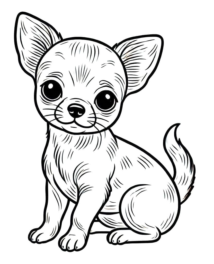 Coloriage imprimable Chihuahua #219792 de la collection Animaux à colorier aux crayons