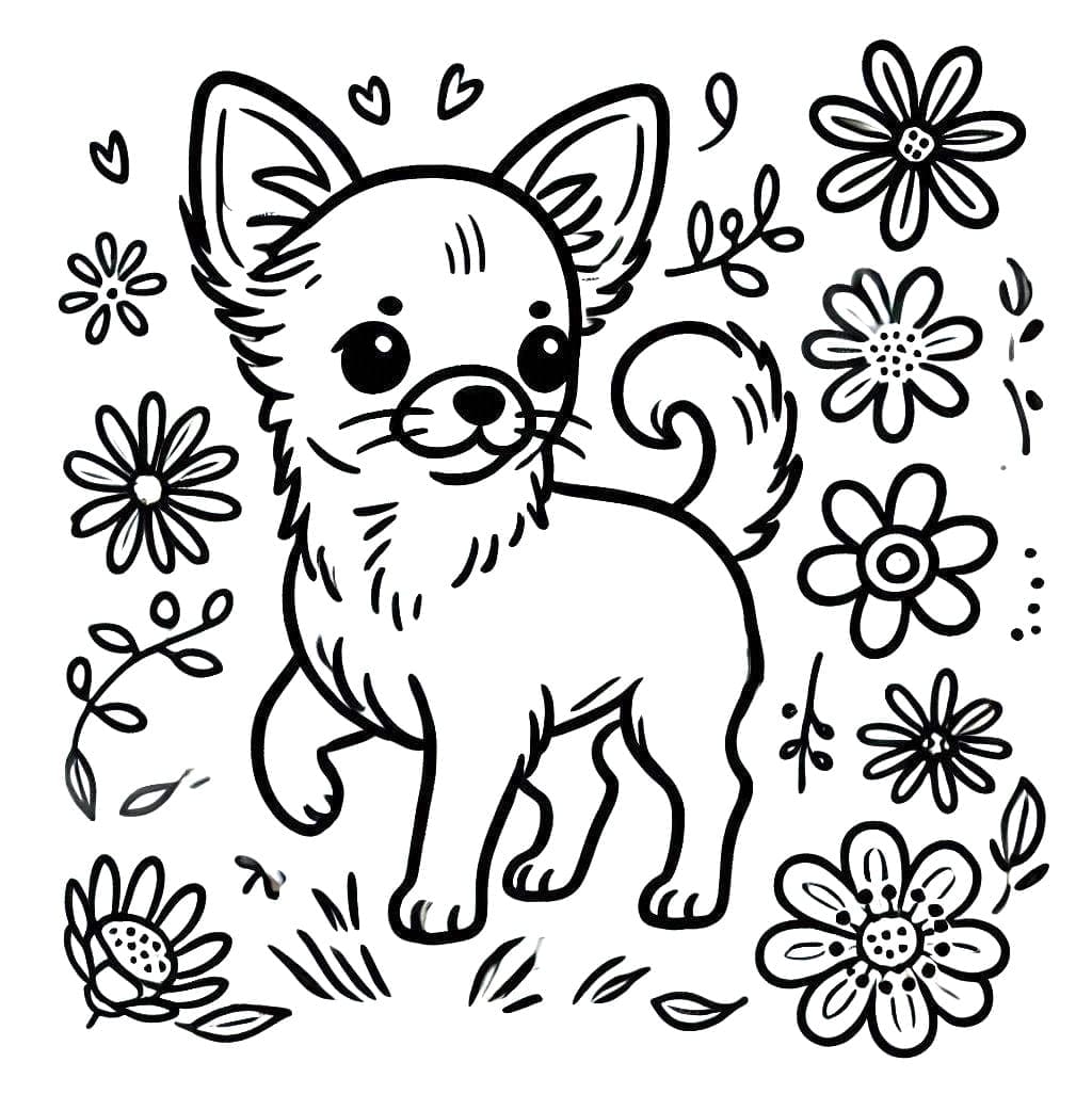 Dessin à colorier: Chihuahua (Animaux) #219797 - Coloriages à Imprimer Gratuits