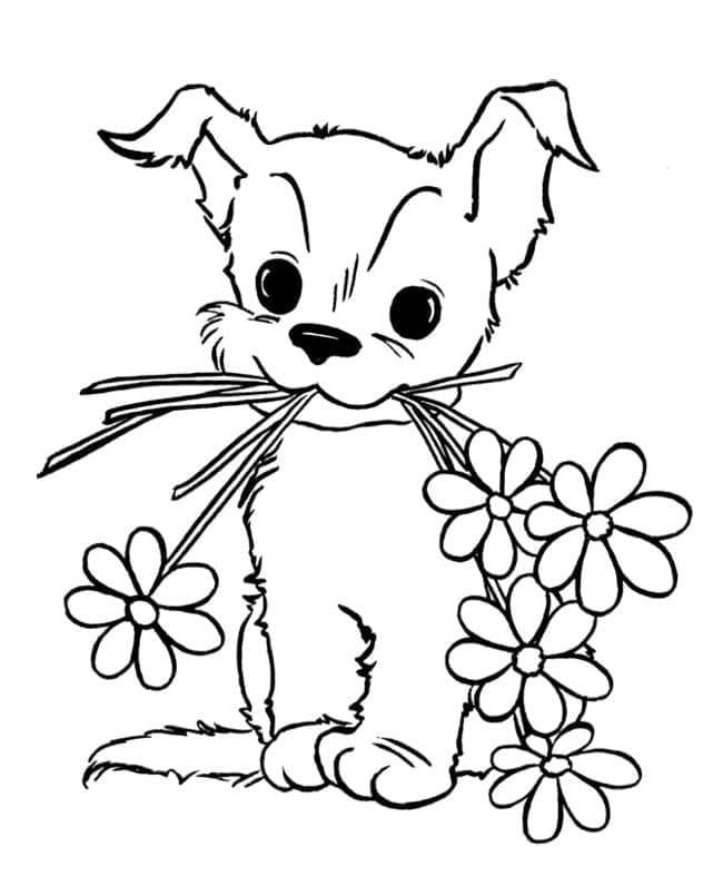 Coloriage gratuit Chiot #199531 de la collection Animaux à imprimer