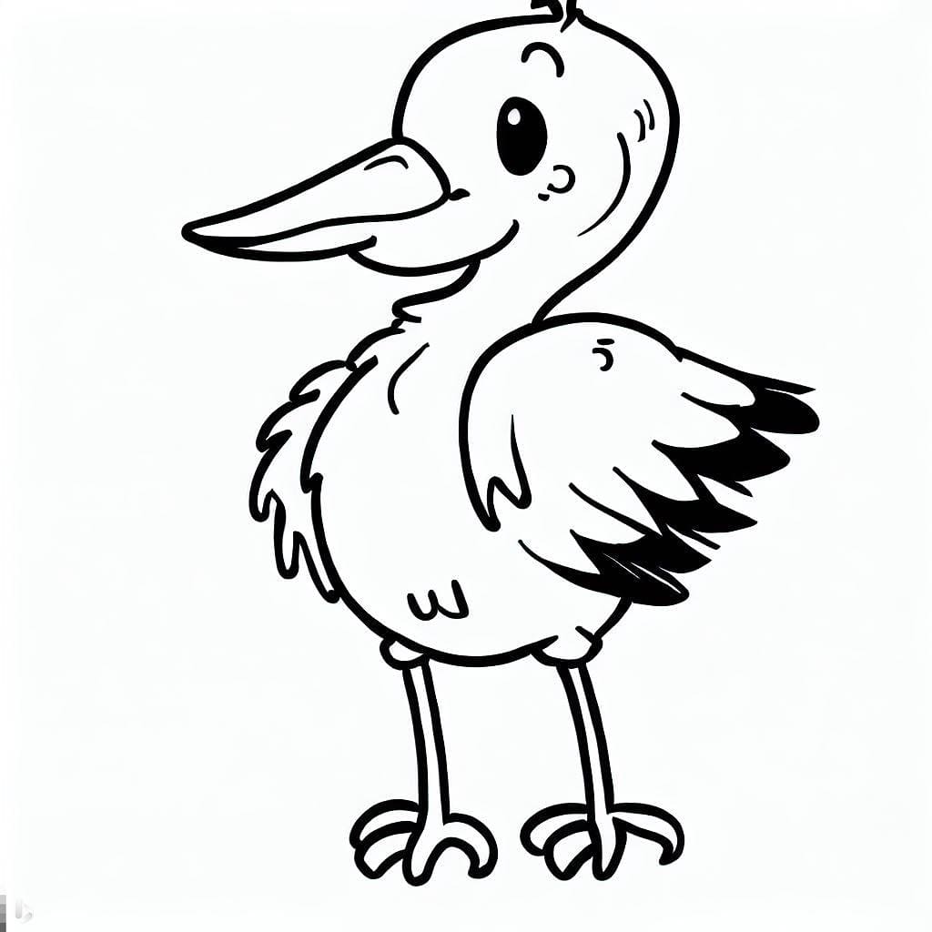 Coloriage gratuit Cigogne #185226 de la collection Animaux à imprimer