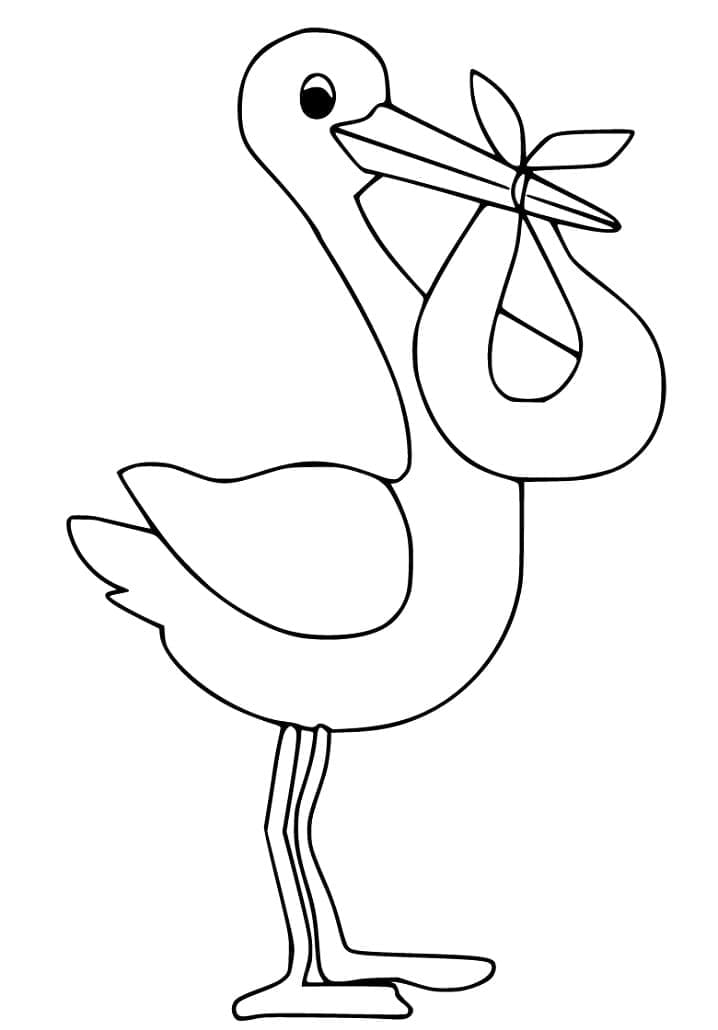 Coloriage gratuit Cigogne #185235 de la collection Animaux à imprimer