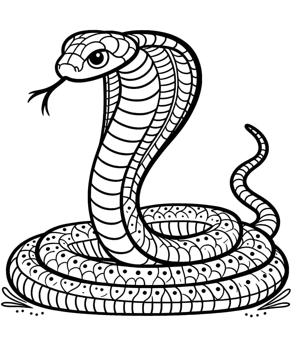 Coloriage gratuit Cobra #212668 de la collection Animaux à imprimer
