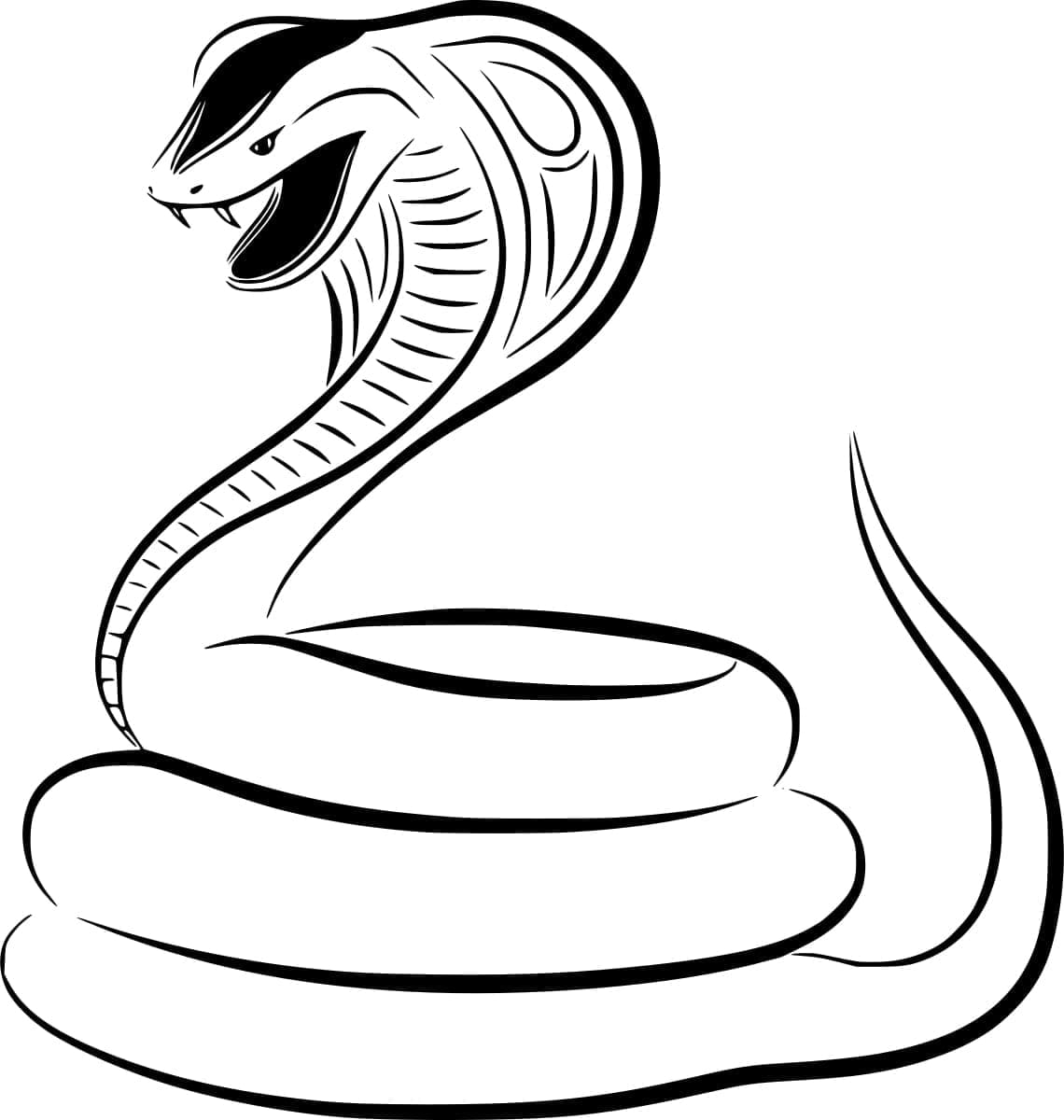 Coloriage imprimable Cobra #212671 de la collection Animaux à colorier aux crayons