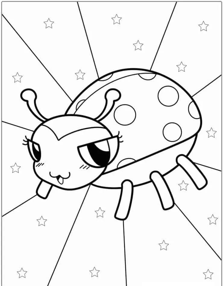 Coloriage gratuit Coccinelle #217610 de la collection Animaux à imprimer