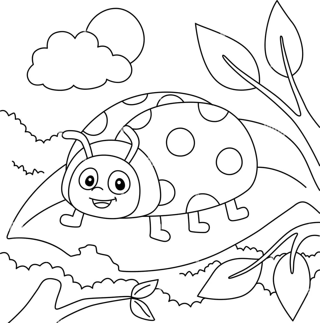 Coloriage gratuit Coccinelle #217612 de la collection Animaux à imprimer