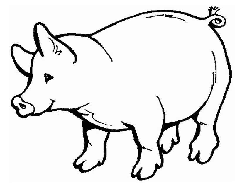 Dessin à colorier: Cochon (Animaux) #17621 - Coloriages à Imprimer Gratuits