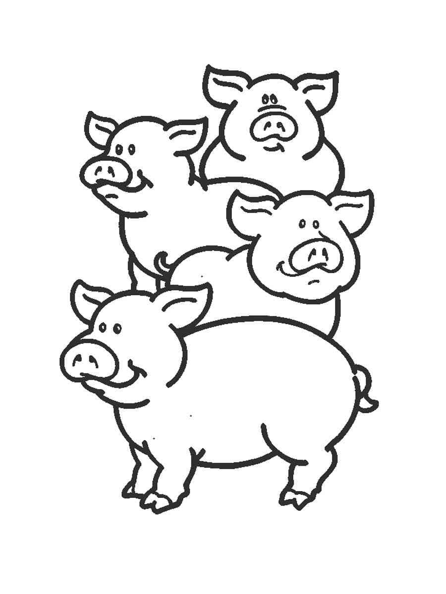 Coloriage gratuit Cochon #191162 de la collection Animaux à imprimer