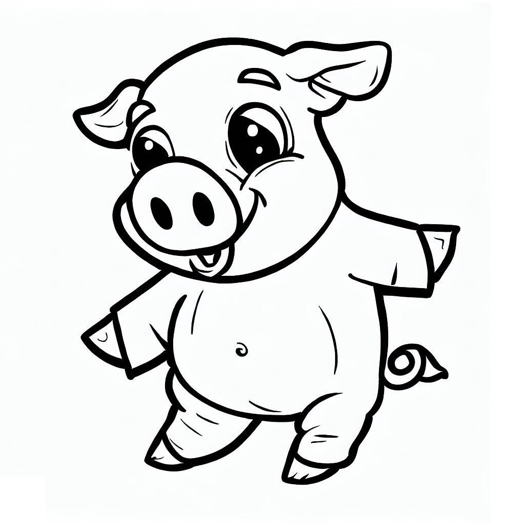 Dessin à colorier Cochon #191199 issu de la collection Animaux, prêt à imprimer