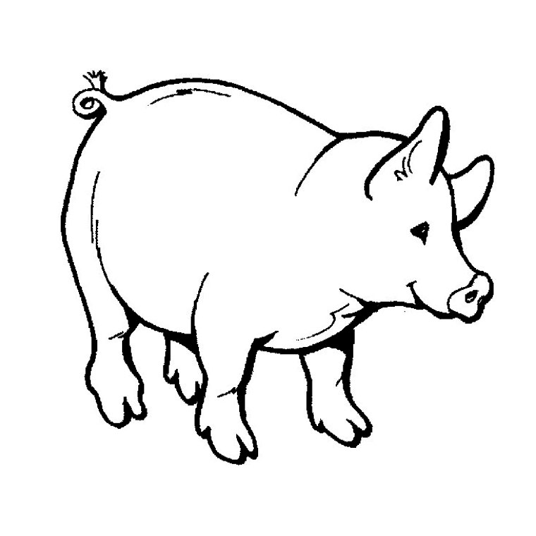 Dessin à colorier: Cochon (Animaux) #3585 - Coloriages à Imprimer Gratuits