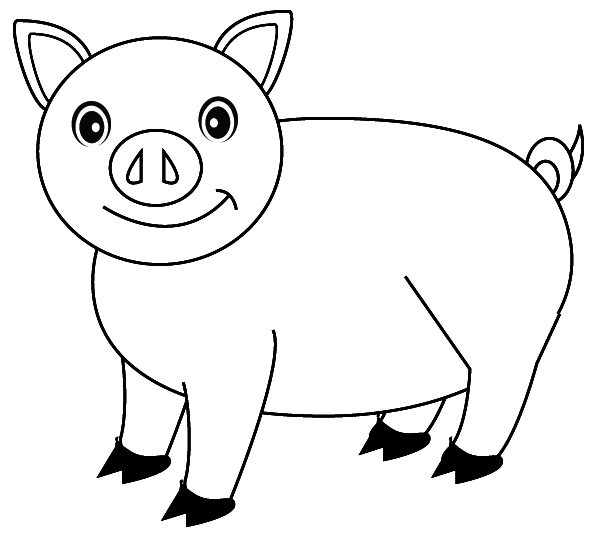 Dessin à colorier: Cochon (Animaux) #3587 - Coloriages à Imprimer Gratuits
