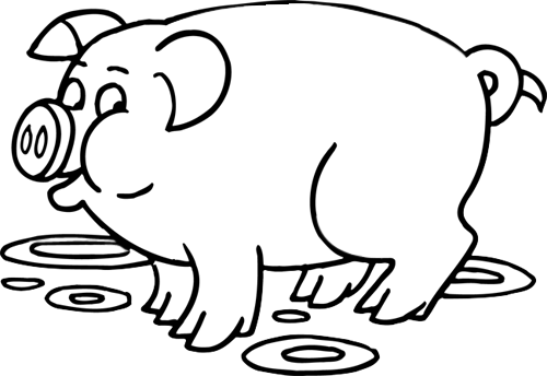 Dessin à colorier: Cochon (Animaux) #3609 - Coloriages à Imprimer Gratuits