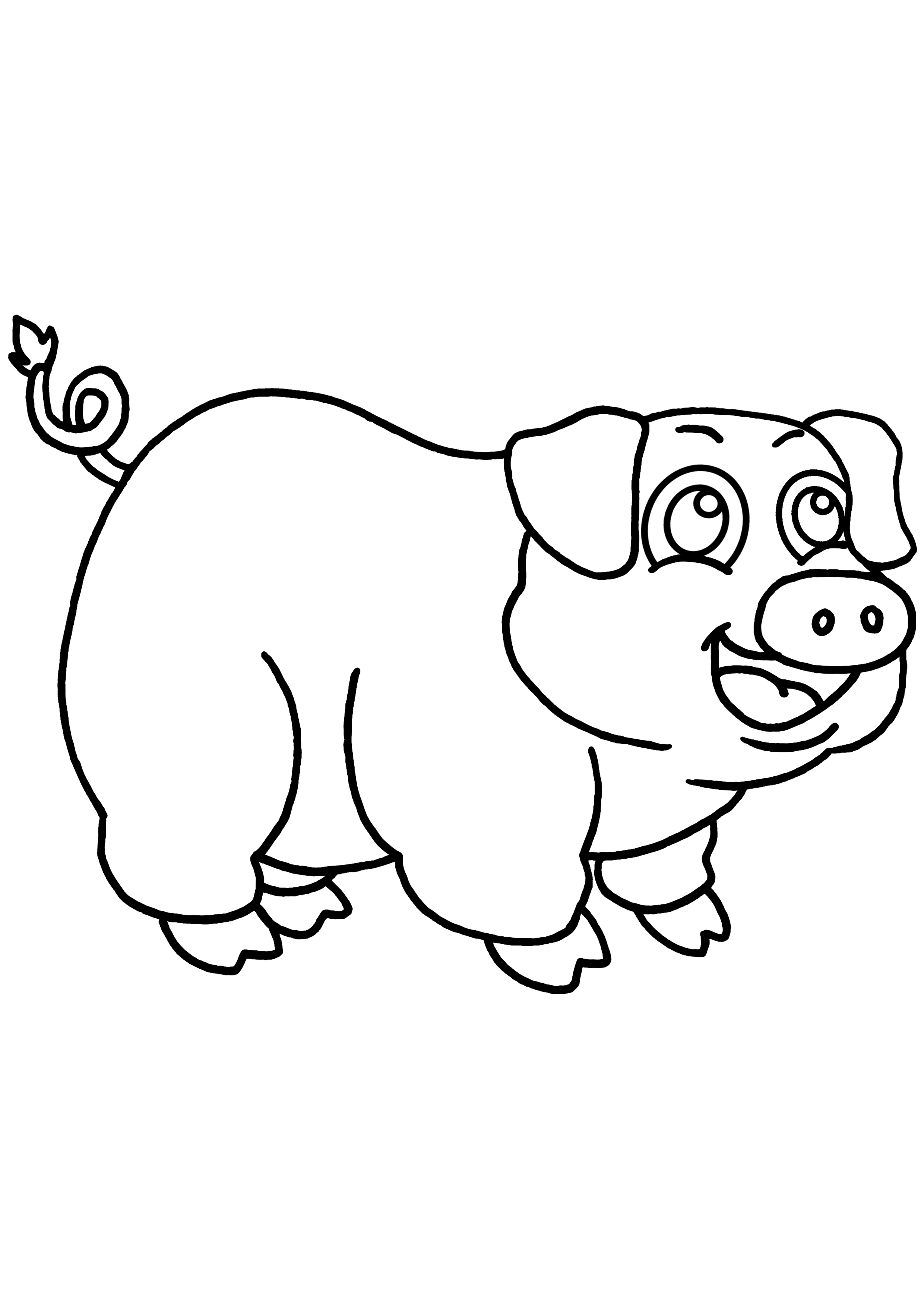 Dessin à colorier: Cochon (Animaux) #3620 - Coloriages à Imprimer Gratuits