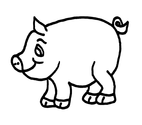 Dessin à colorier: Cochon (Animaux) #3669 - Coloriages à Imprimer Gratuits