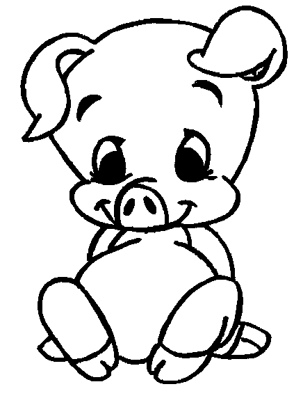 Dessin à colorier: Cochon (Animaux) #3681 - Coloriages à Imprimer Gratuits