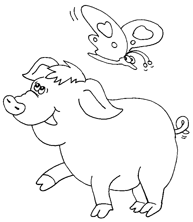 Dessin à colorier: Cochon (Animaux) #3696 - Coloriages à Imprimer Gratuits