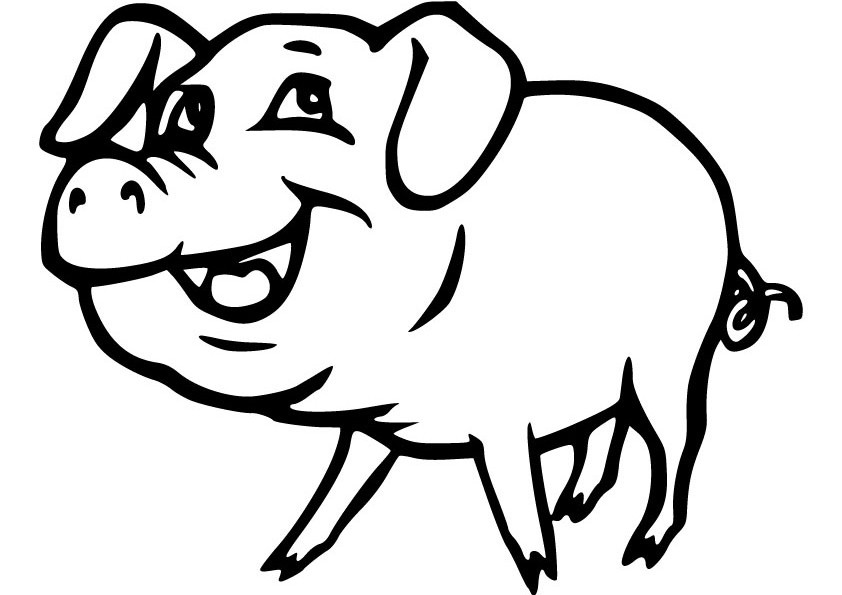 Dessin à colorier: Cochon (Animaux) #3710 - Coloriages à Imprimer Gratuits