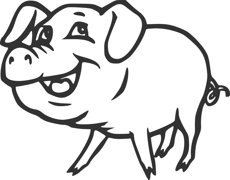Dessin à colorier: Cochon (Animaux) #3769 - Coloriages à Imprimer Gratuits
