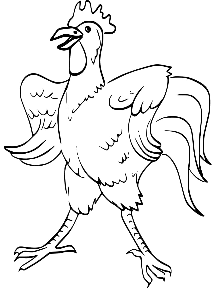 Dessin Coq #207116 à colorier de la série Animaux, gratuit à télécharger et imprimer