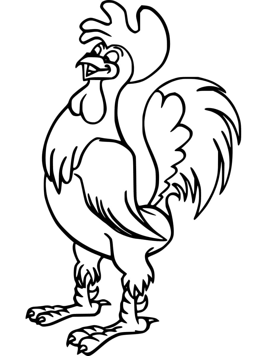 Coloriage gratuit Coq #207117 de la collection Animaux à imprimer