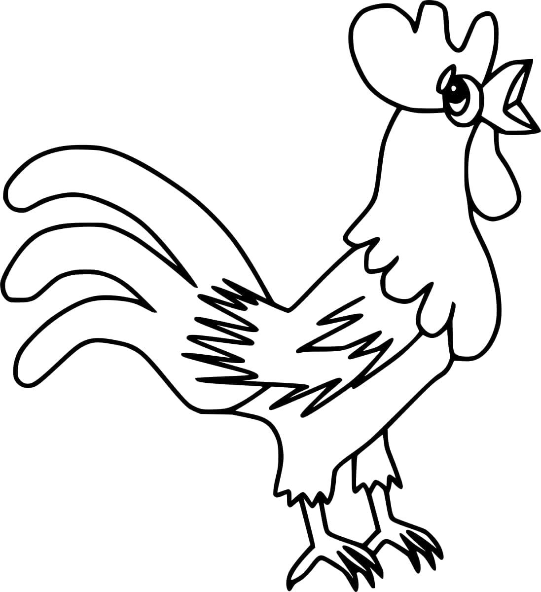 Page de coloriage Coq #207119, collection Animaux, à imprimer et colorier