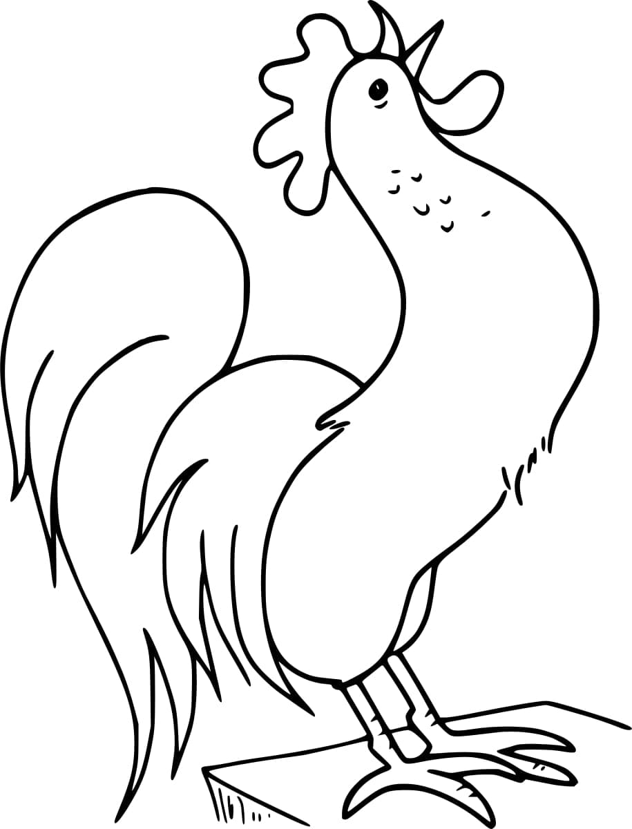 Coloriage imprimable Coq #207128 de la collection Animaux à colorier aux crayons