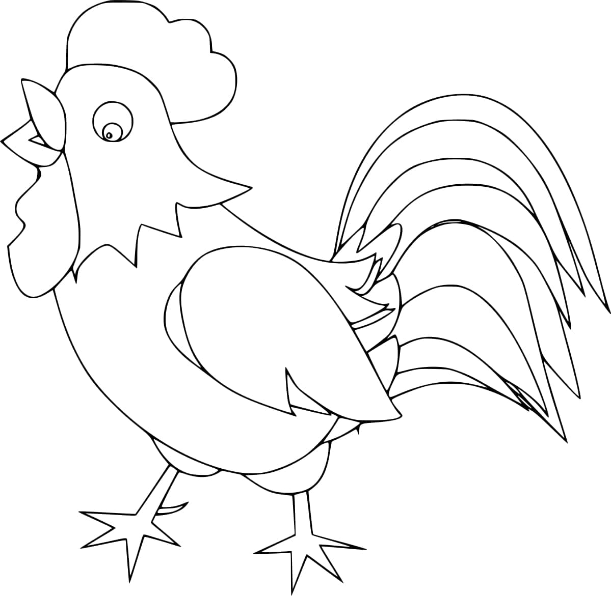 Coloriage gratuit Coq #207131 de la collection Animaux à imprimer