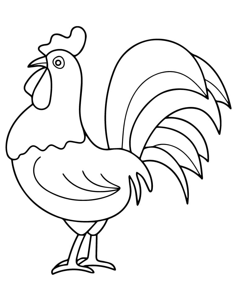 Coloriage gratuit Coq #207154 de la collection Animaux à imprimer