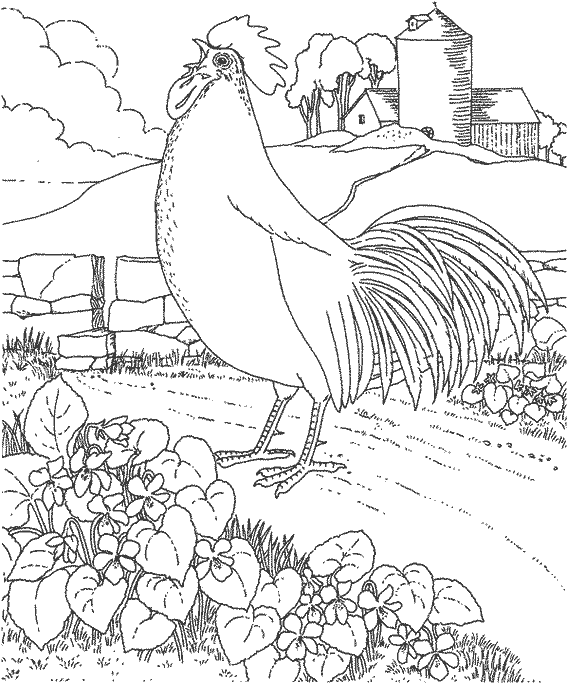 Dessin à colorier: Coq (Animaux) #4215 - Coloriages à Imprimer Gratuits