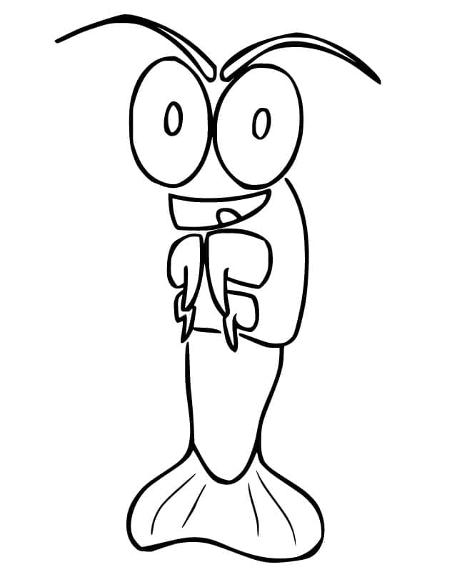 Coloriage gratuit Crevette #208545 de la collection Animaux à imprimer