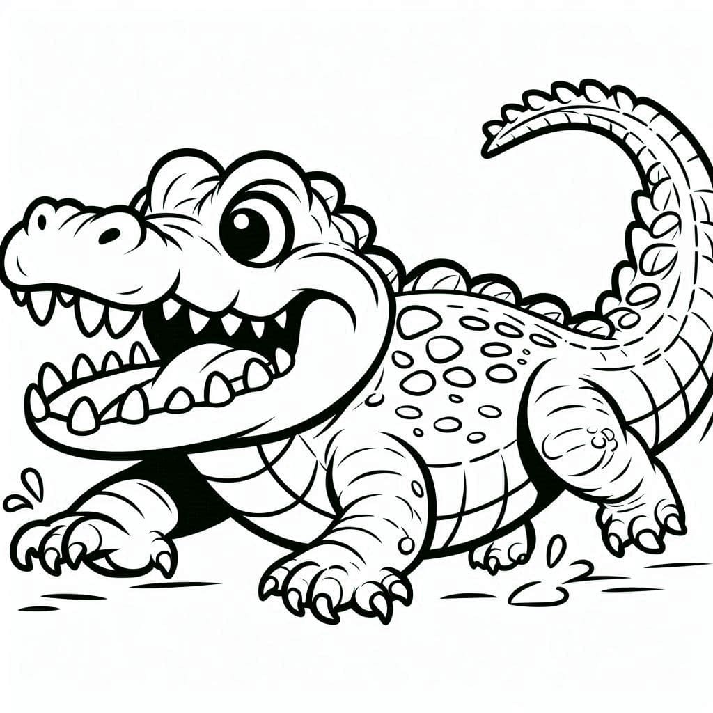 Coloriage à imprimer Crocodile #217076 de la série Animaux, gratuit pour enfants et adultes