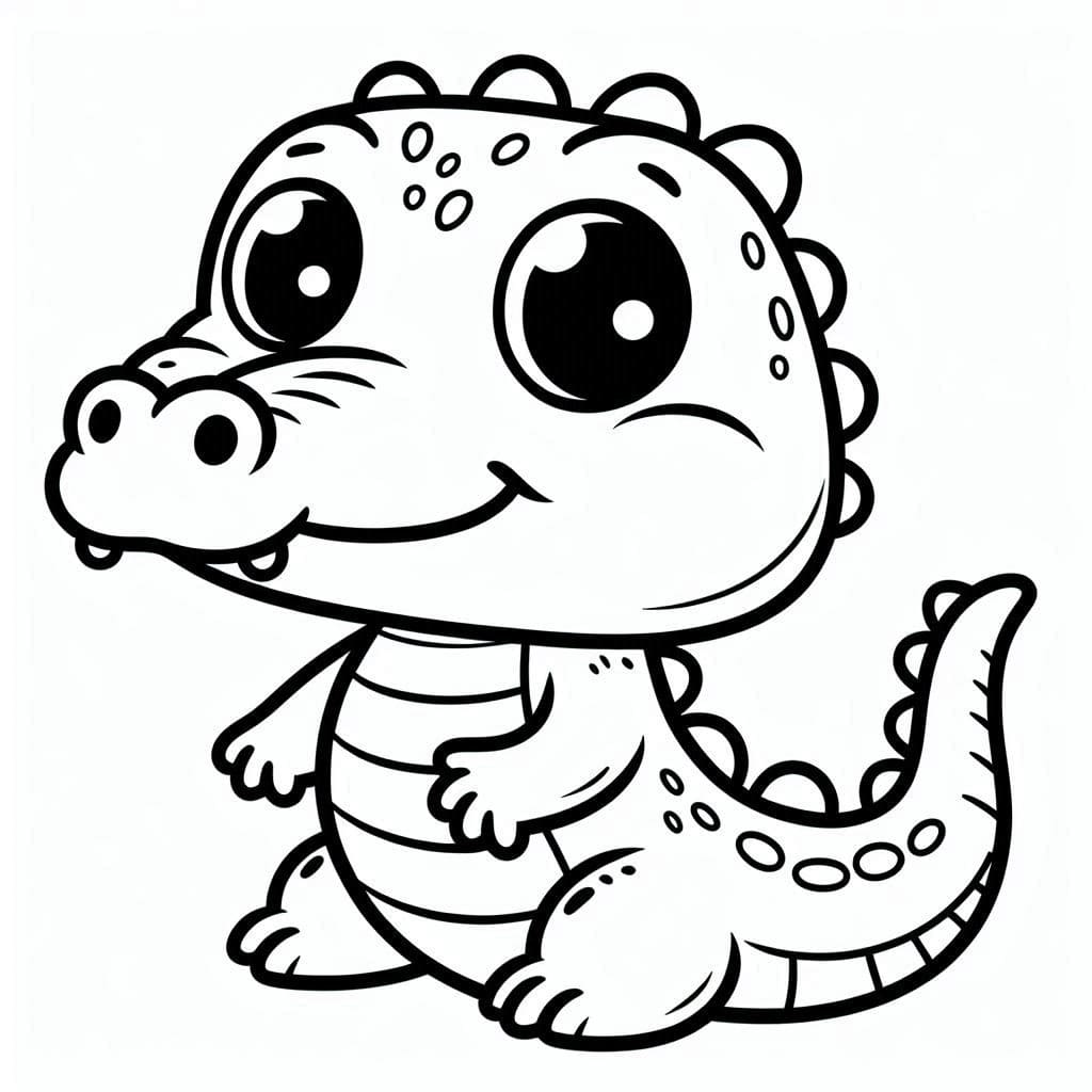 Coloriage gratuit Crocodile #217080 de la collection Animaux à imprimer