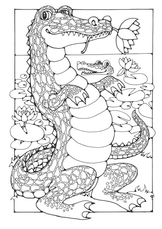 Dessin à colorier: Crocodile (Animaux) #4887 - Coloriages à Imprimer Gratuits