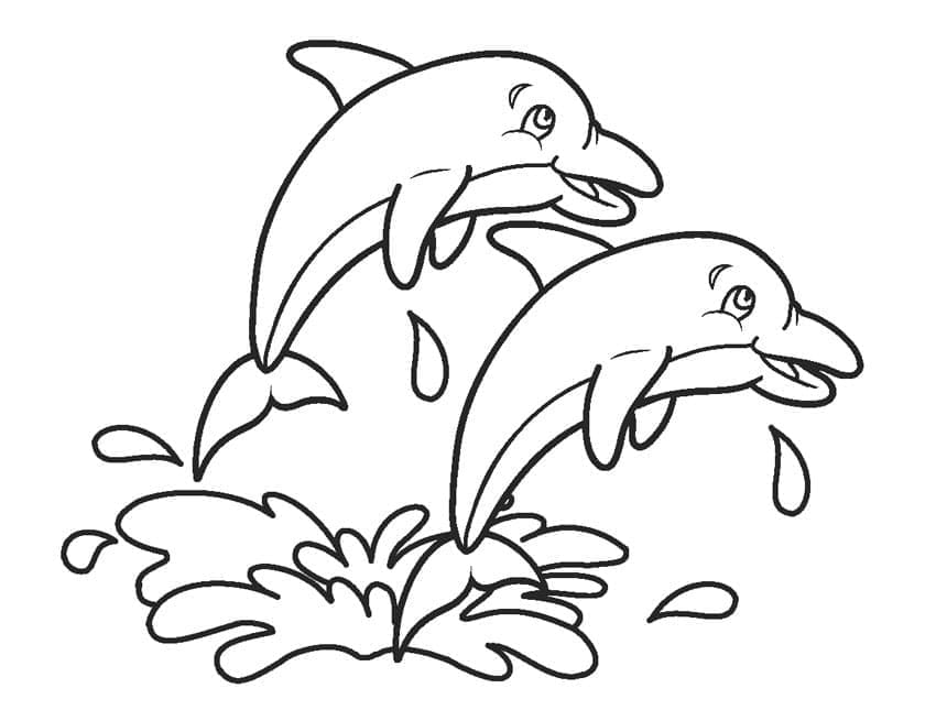 Coloriage Dauphin #182732 à imprimer gratuitement, extrait de la collection Animaux