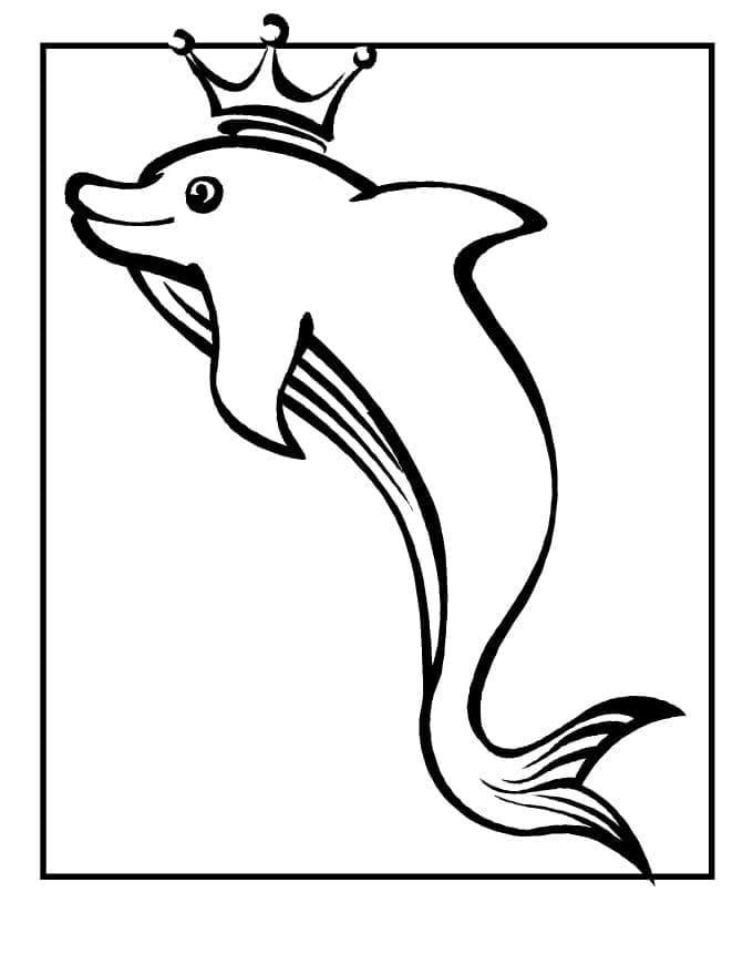 Joli coloriage Dauphin #182735 de la collection Animaux, prêt à imprimer pour petits et grands
