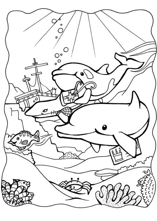 Dessin à colorier: Dauphin (Animaux) #5184 - Coloriages à Imprimer Gratuits