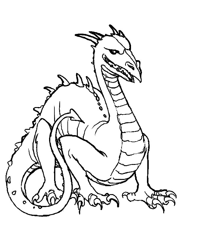Dessin à colorier: Dragon (Animaux) #5695 - Coloriages à Imprimer Gratuits