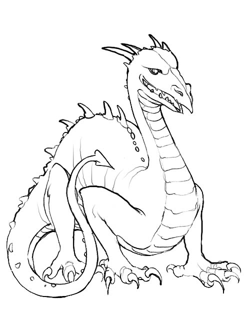 Dessin à colorier: Dragon (Animaux) #5707 - Coloriages à Imprimer Gratuits