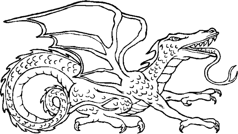 Dessin à colorier: Dragon (Animaux) #5710 - Coloriages à Imprimer Gratuits