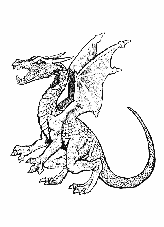 Dessin à colorier: Dragon (Animaux) #5712 - Coloriages à Imprimer Gratuits