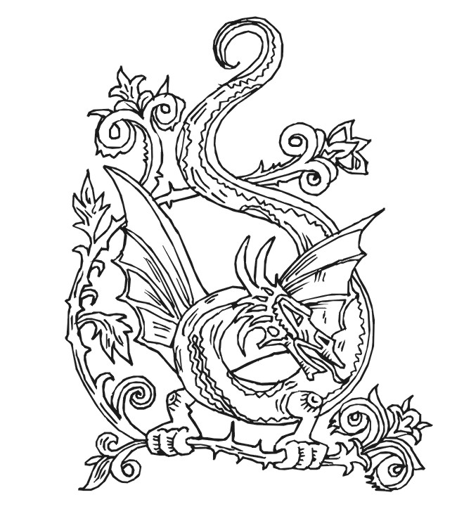 Dessin à colorier: Dragon (Animaux) #5715 - Coloriages à Imprimer Gratuits