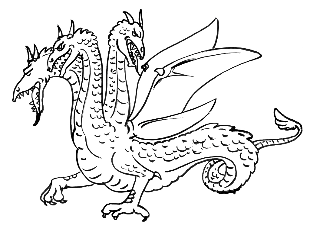 Dessin à colorier: Dragon (Animaux) #5750 - Coloriages à Imprimer Gratuits