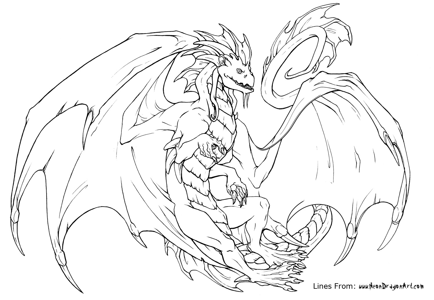Dessin à colorier: Dragon (Animaux) #5784 - Coloriages à Imprimer Gratuits