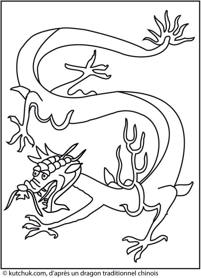 Dessin à colorier: Dragon (Animaux) #5810 - Coloriages à Imprimer Gratuits