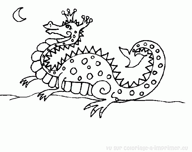 Dessin à colorier: Dragon (Animaux) #5853 - Coloriages à Imprimer Gratuits