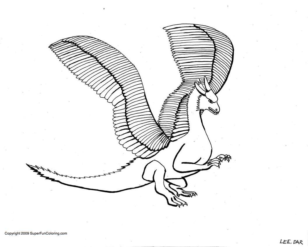 Dessin à colorier: Dragon (Animaux) #5863 - Coloriages à Imprimer Gratuits